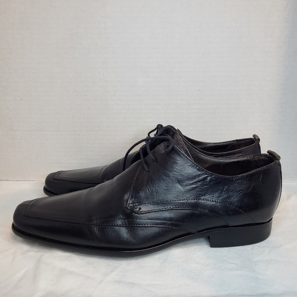 Browns men's black leather square toe lace up front dress shoes. Size 39 - Picture 7 of 16
